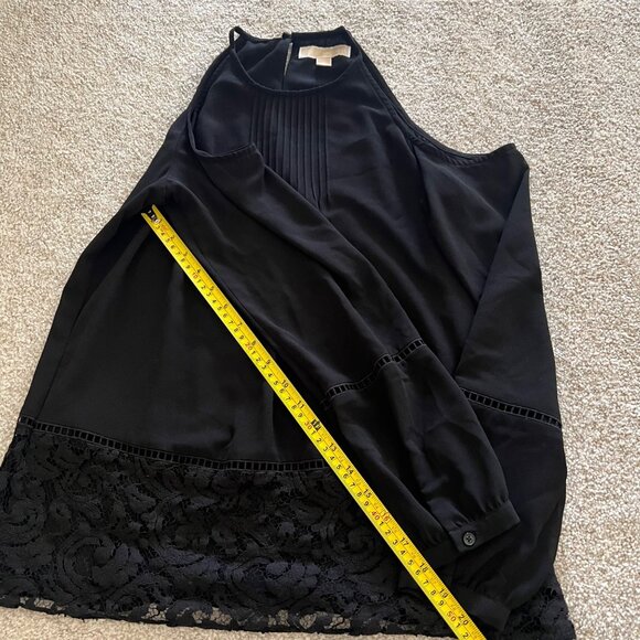 Michael Kors Flowy Cold Shoulder Pleated Long Sleeve Halter Top NWOT M - Picture 13 of 15